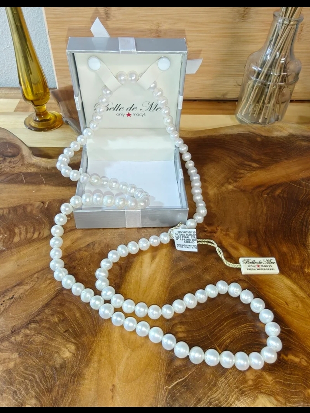 Belle de Mer Pearl Necklace Fresh Water 36"